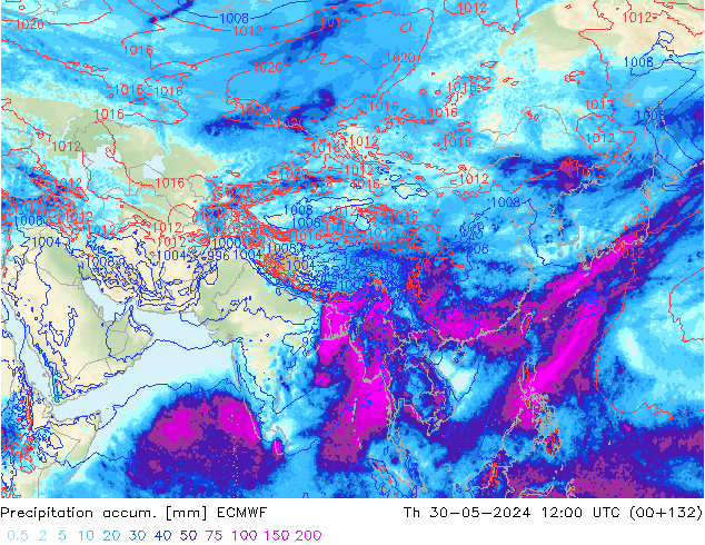 Precipitation accum. ECMWF Th 30.05.2024 12 UTC