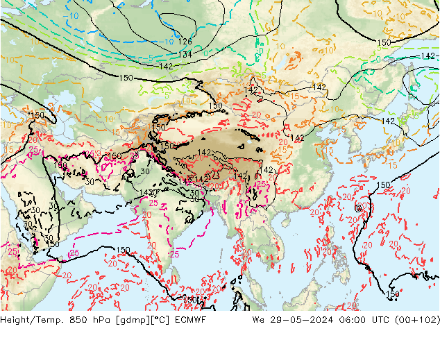 Z500/Rain (+SLP)/Z850 ECMWF mié 29.05.2024 06 UTC