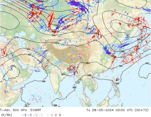 T-Adv. 500 hPa ECMWF  28.05.2024 00 UTC