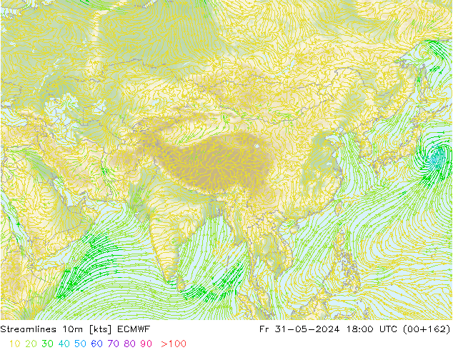 Rüzgar 10m ECMWF Cu 31.05.2024 18 UTC