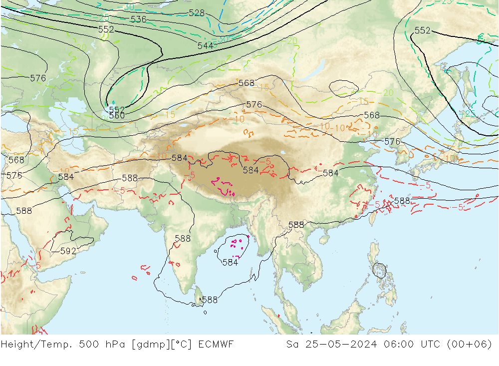 Height/Temp. 500 hPa ECMWF  25.05.2024 06 UTC