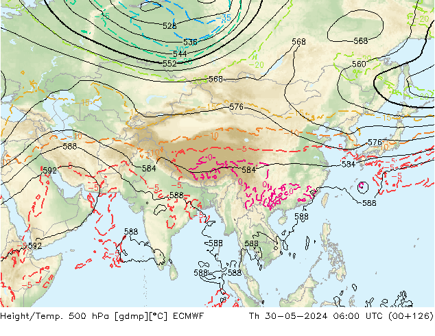 Z500/Rain (+SLP)/Z850 ECMWF ��� 30.05.2024 06 UTC