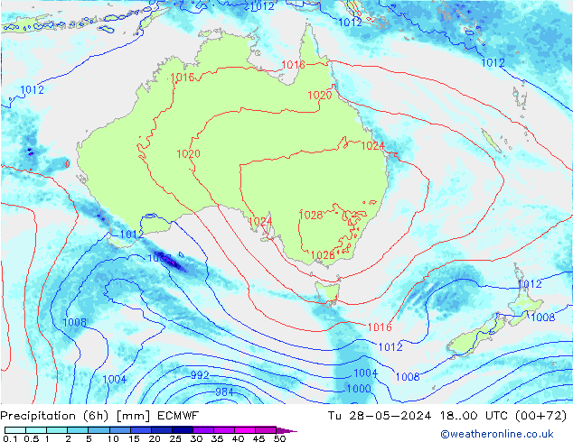 Z500/Rain (+SLP)/Z850 ECMWF Út 28.05.2024 00 UTC