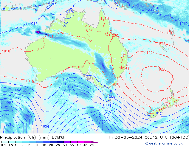 Z500/Rain (+SLP)/Z850 ECMWF Th 30.05.2024 12 UTC