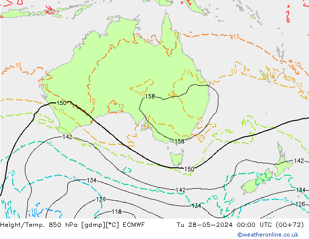 Z500/Rain (+SLP)/Z850 ECMWF вт 28.05.2024 00 UTC