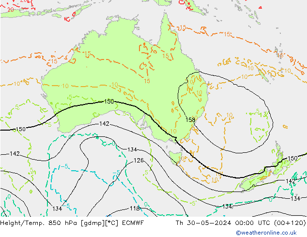 Z500/Rain (+SLP)/Z850 ECMWF jeu 30.05.2024 00 UTC