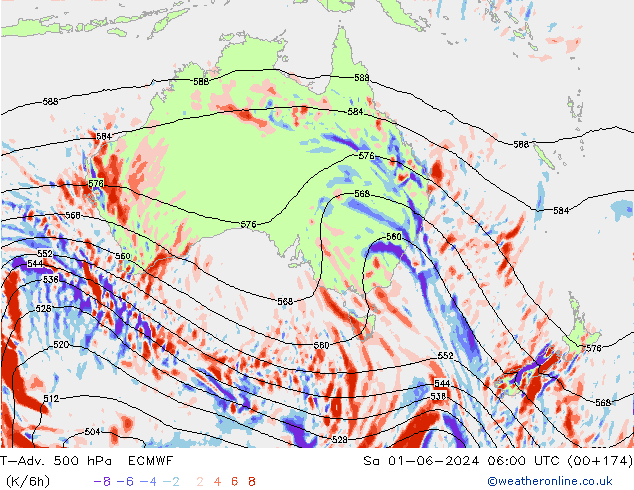 T-Adv. 500 hPa ECMWF Sa 01.06.2024 06 UTC