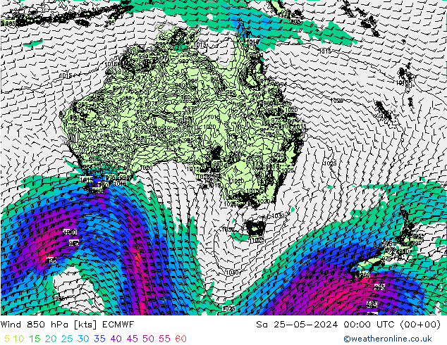  850 hPa ECMWF  25.05.2024 00 UTC