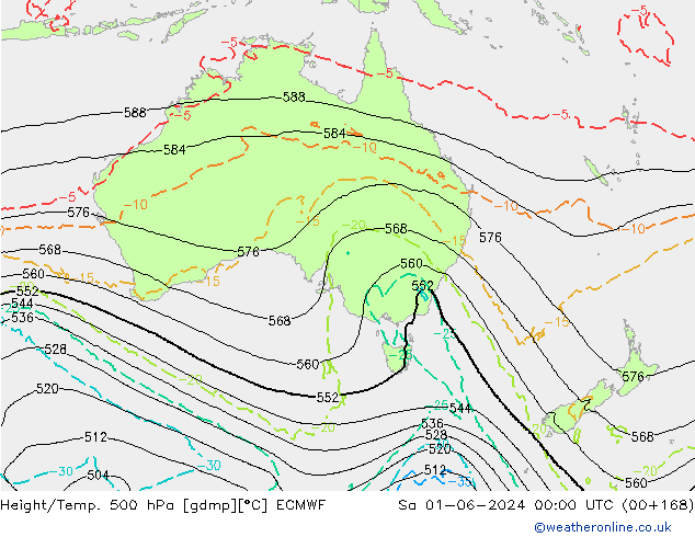 Z500/Rain (+SLP)/Z850 ECMWF Sa 01.06.2024 00 UTC