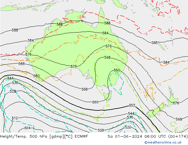 Z500/Rain (+SLP)/Z850 ECMWF so. 01.06.2024 06 UTC