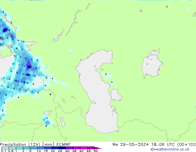 Precipitação (12h) ECMWF Qua 29.05.2024 06 UTC
