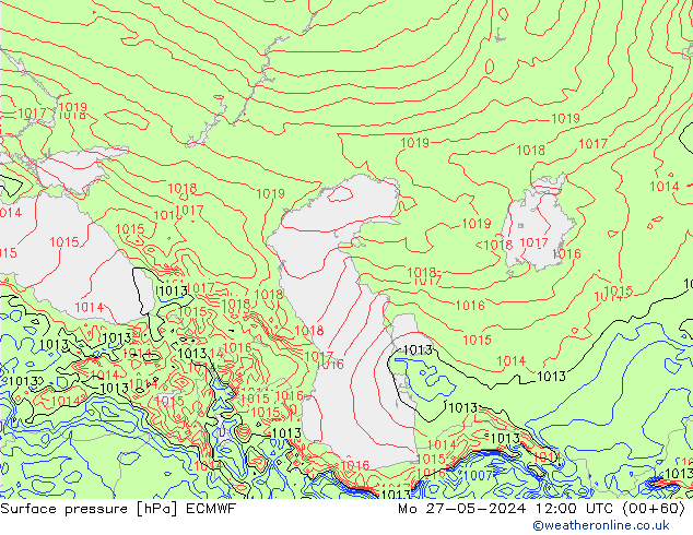 pressão do solo ECMWF Seg 27.05.2024 12 UTC