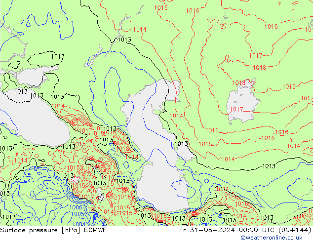 Surface pressure ECMWF Fr 31.05.2024 00 UTC