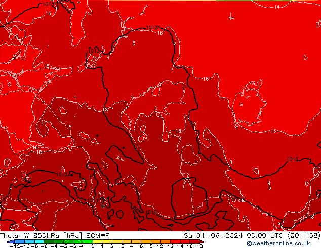 Theta-W 850hPa ECMWF So 01.06.2024 00 UTC