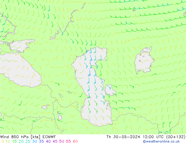 Rüzgar 850 hPa ECMWF Per 30.05.2024 12 UTC