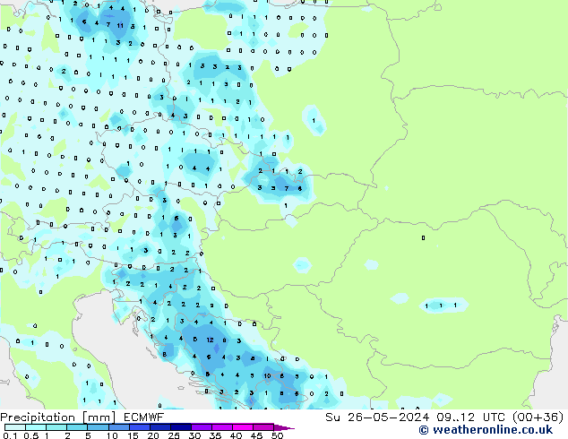 Neerslag ECMWF zo 26.05.2024 12 UTC