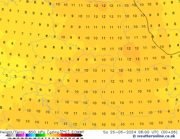 Z500/Rain (+SLP)/Z850 ECMWF sam 25.05.2024 06 UTC