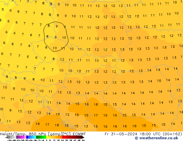 Z500/Rain (+SLP)/Z850 ECMWF  31.05.2024 18 UTC