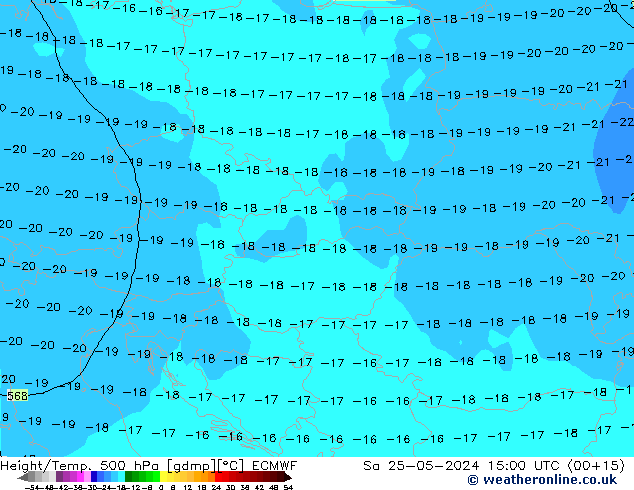 Géop./Temp. 500 hPa ECMWF sam 25.05.2024 15 UTC