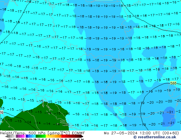 Z500/Rain (+SLP)/Z850 ECMWF  27.05.2024 12 UTC