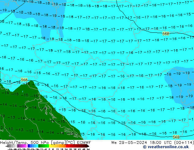 Z500/Rain (+SLP)/Z850 ECMWF mié 29.05.2024 18 UTC