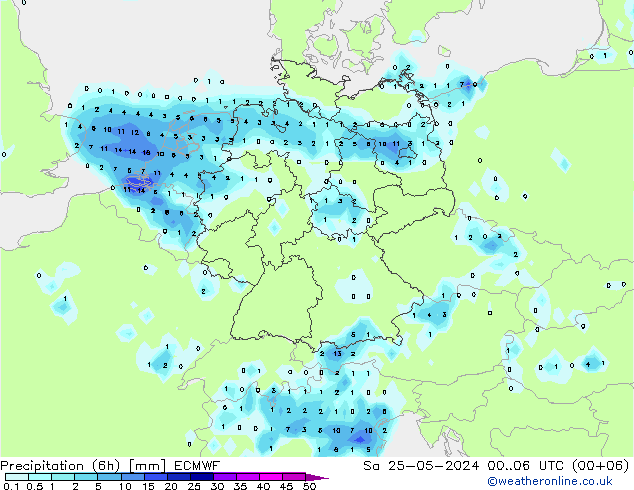 Z500/Rain (+SLP)/Z850 ECMWF 星期六 25.05.2024 06 UTC