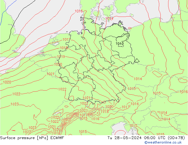 приземное давление ECMWF вт 28.05.2024 06 UTC