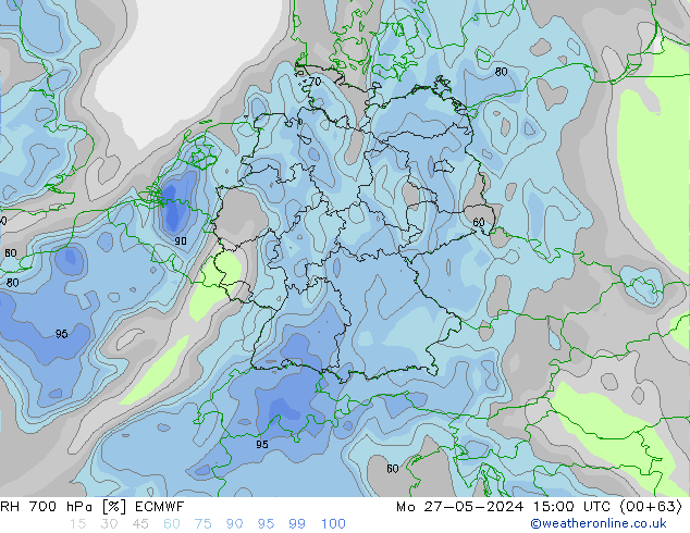 RH 700 hPa ECMWF Mo 27.05.2024 15 UTC