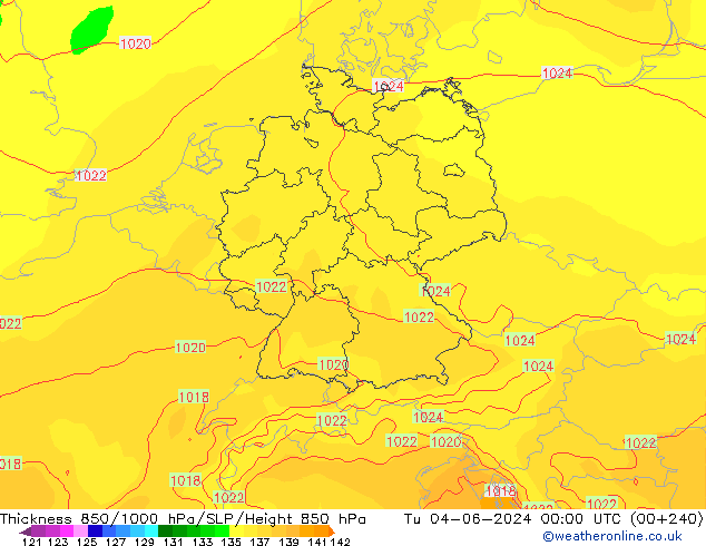 Thck 850-1000 hPa ECMWF Ter 04.06.2024 00 UTC