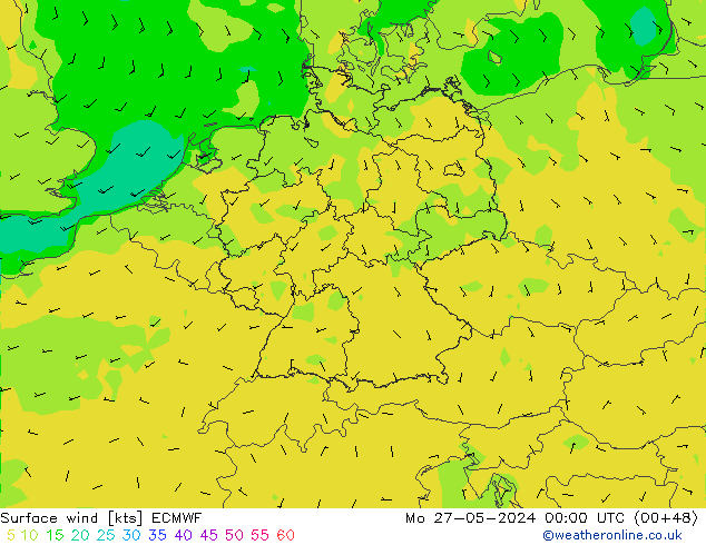 风 10 米 ECMWF 星期一 27.05.2024 00 UTC