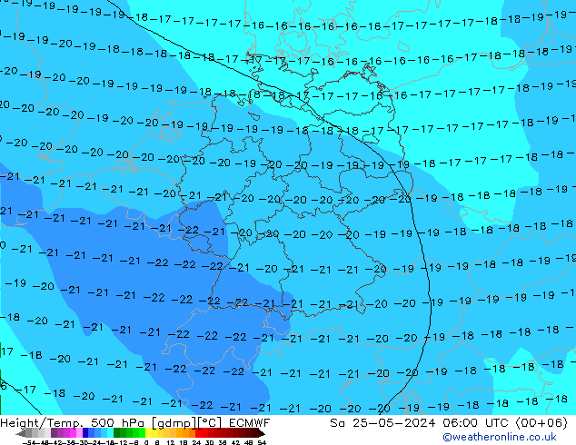 Z500/Rain (+SLP)/Z850 ECMWF 星期六 25.05.2024 06 UTC