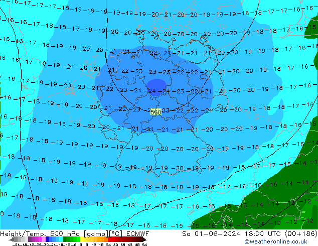 Z500/Rain (+SLP)/Z850 ECMWF сб 01.06.2024 18 UTC