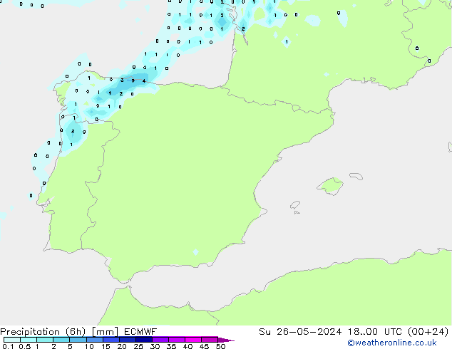 Z500/Rain (+SLP)/Z850 ECMWF dom 26.05.2024 00 UTC