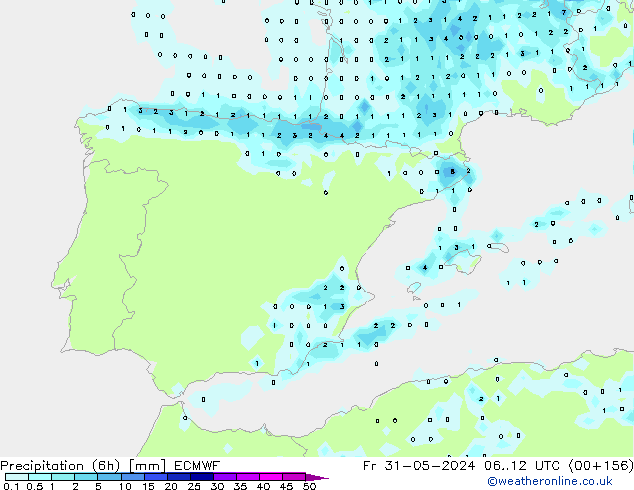 Z500/Rain (+SLP)/Z850 ECMWF vie 31.05.2024 12 UTC