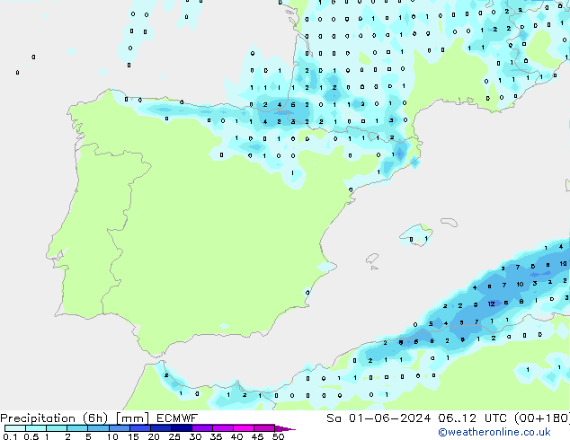 Z500/Rain (+SLP)/Z850 ECMWF сб 01.06.2024 12 UTC