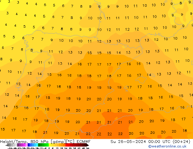 Z500/Rain (+SLP)/Z850 ECMWF dom 26.05.2024 00 UTC