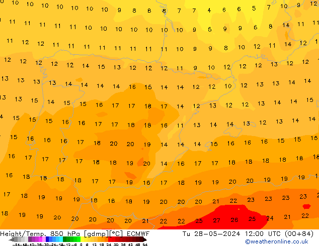 Z500/Rain (+SLP)/Z850 ECMWF mar 28.05.2024 12 UTC