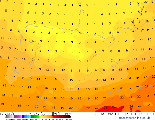 Z500/Yağmur (+YB)/Z850 ECMWF Cu 31.05.2024 06 UTC