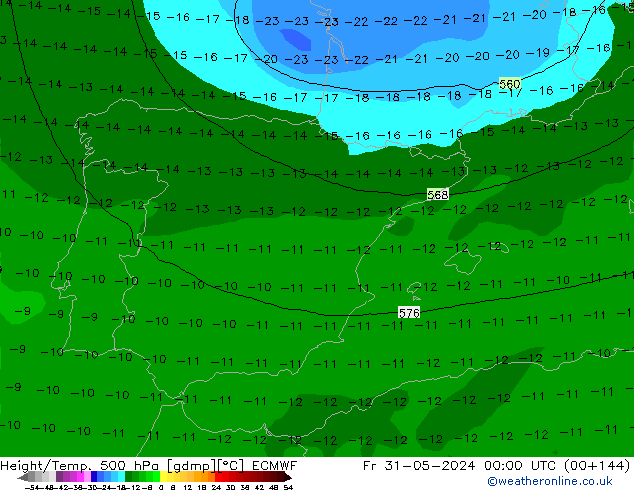 Z500/Rain (+SLP)/Z850 ECMWF ��� 31.05.2024 00 UTC