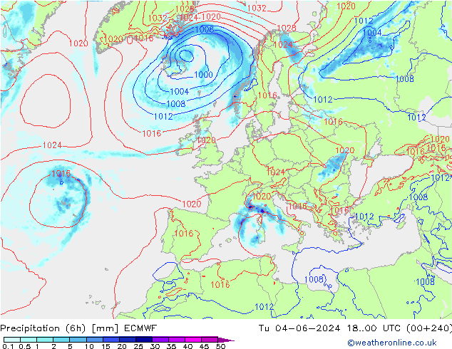 opad (6h) ECMWF wto. 04.06.2024 00 UTC