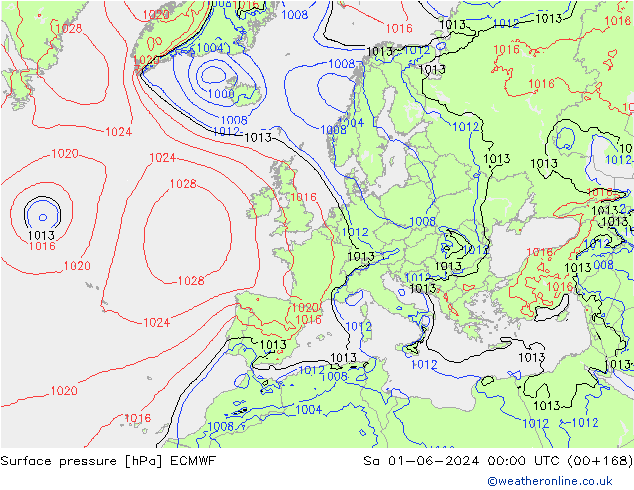 pression de l'air ECMWF sam 01.06.2024 00 UTC