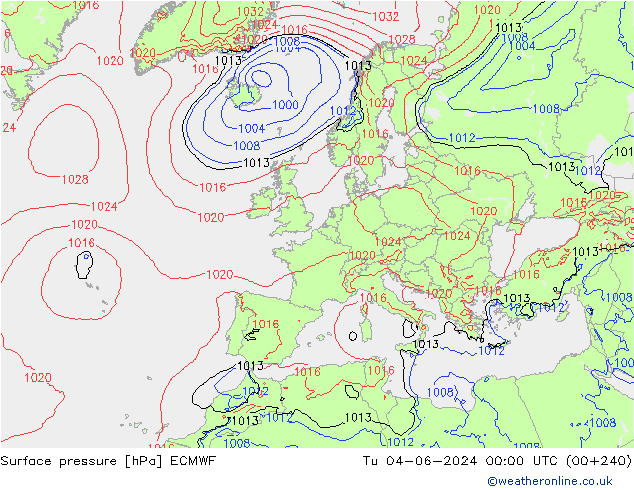 Luchtdruk (Grond) ECMWF di 04.06.2024 00 UTC