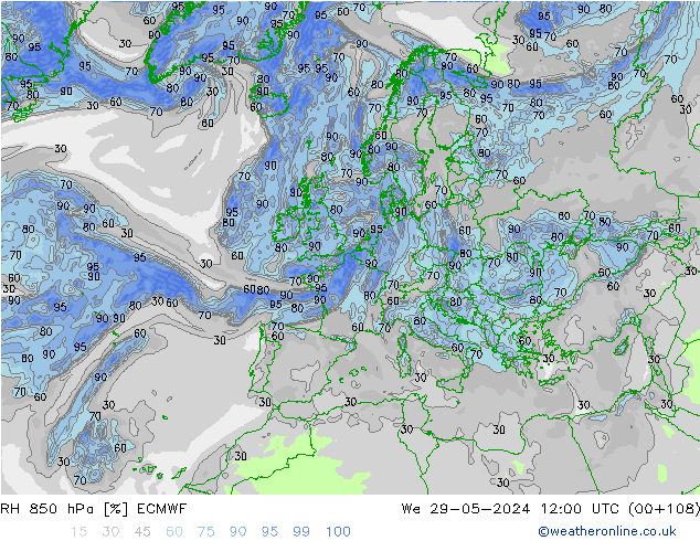 RV 850 hPa ECMWF wo 29.05.2024 12 UTC