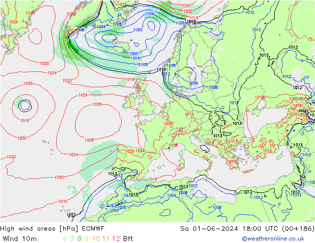 Izotacha ECMWF so. 01.06.2024 18 UTC