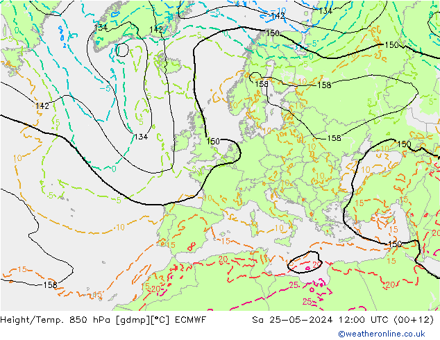 Z500/Rain (+SLP)/Z850 ECMWF sáb 25.05.2024 12 UTC