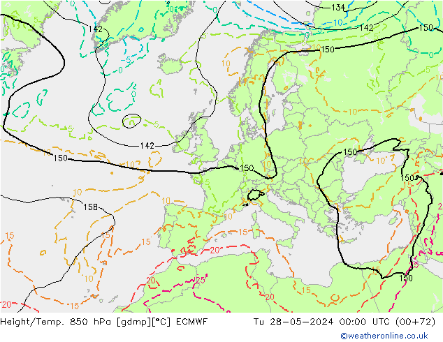 Z500/Rain (+SLP)/Z850 ECMWF Di 28.05.2024 00 UTC