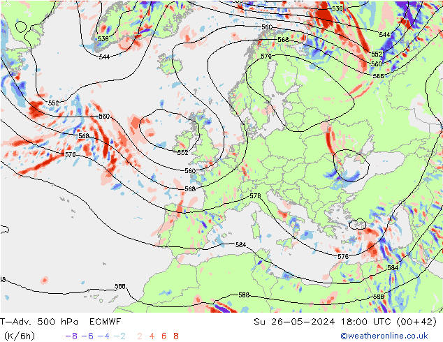 T-Adv. 500 hPa ECMWF dim 26.05.2024 18 UTC