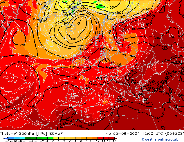 Theta-W 850hPa ECMWF  03.06.2024 12 UTC