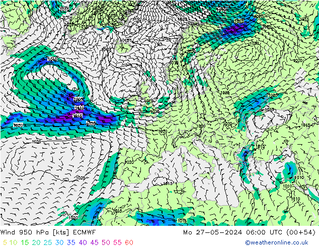 Wind 950 hPa ECMWF ma 27.05.2024 06 UTC