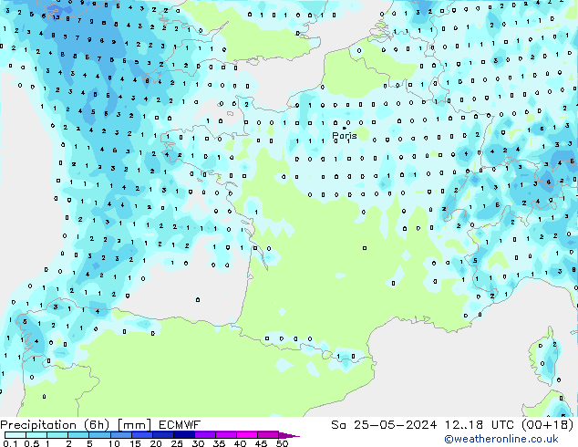 Z500/Rain (+SLP)/Z850 ECMWF Sáb 25.05.2024 18 UTC